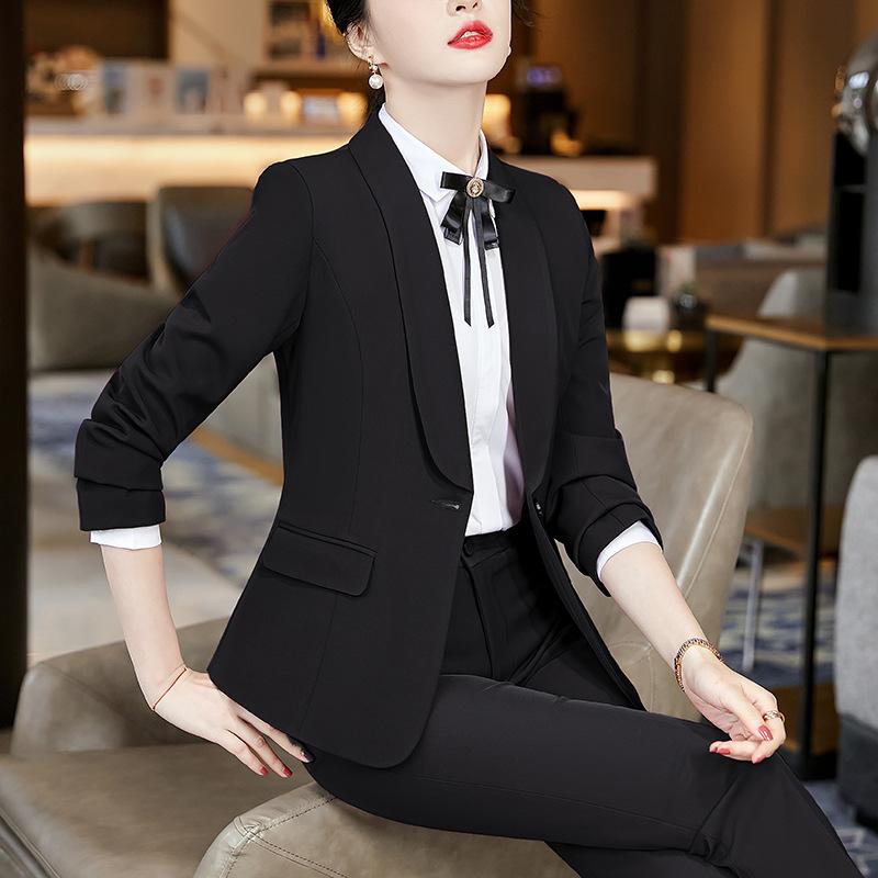 セットアップ レディース スーツ 事務服 接客 受付 ビジネス 通勤 オフィス 春夏 半袖 シャツ ブラウス パンツ スカート スリム 細見え ポリエステル レーヨン 30代 ブルー ブラック ワインレッド 高級感