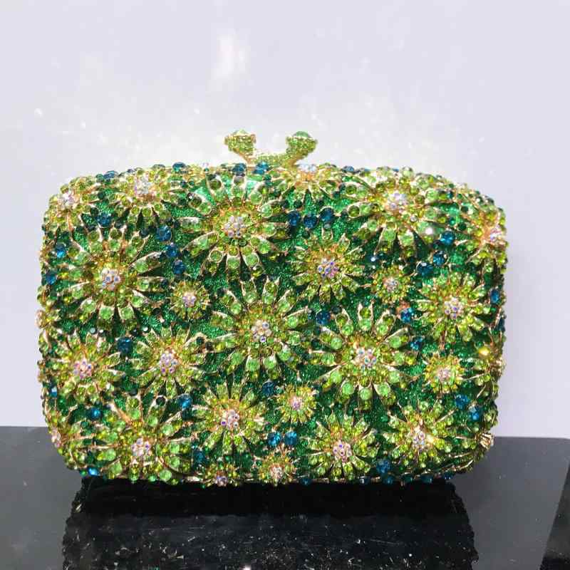 パーティーバッグ レディース クラッチバッグ タンポポ 花柄 ラインストーン ビジュー キラキラ 高級感 金属製 チェーン マグネット開閉 横型 フォーマル 結婚式 披露宴 二次会 春夏 ゴールド シルバー ブルー｜フロントップ店