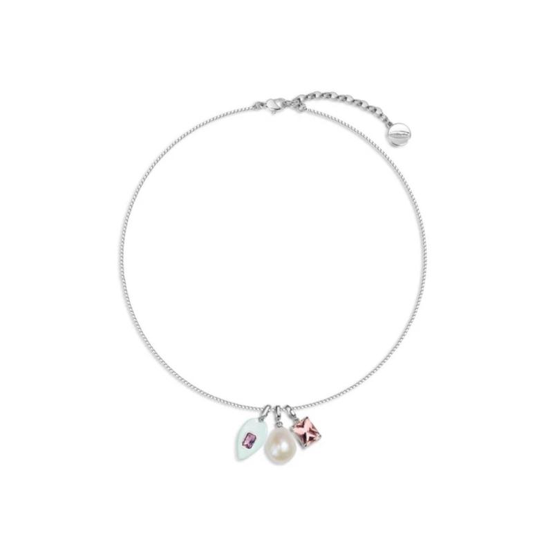 ネックレス レディース アクセサリー ジュエリー 淡水パール パール 不規則 リーフ 葉 925シルバー 電気メッキ加工 ピンク グリーン 春夏 高級感 通勤 普段使い パーティー カジュアル 上品