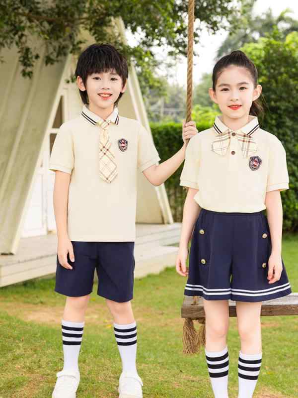 セットアップ キッズ 子供 男の子 女の子 幼稚園 小学生 制服 スクール ユニフォーム プレッピー 上下 2点 半袖 Tシャツ ハーフパンツ 綿 コットン 吸汗速乾 運動会 発表会 春夏 カジュアル