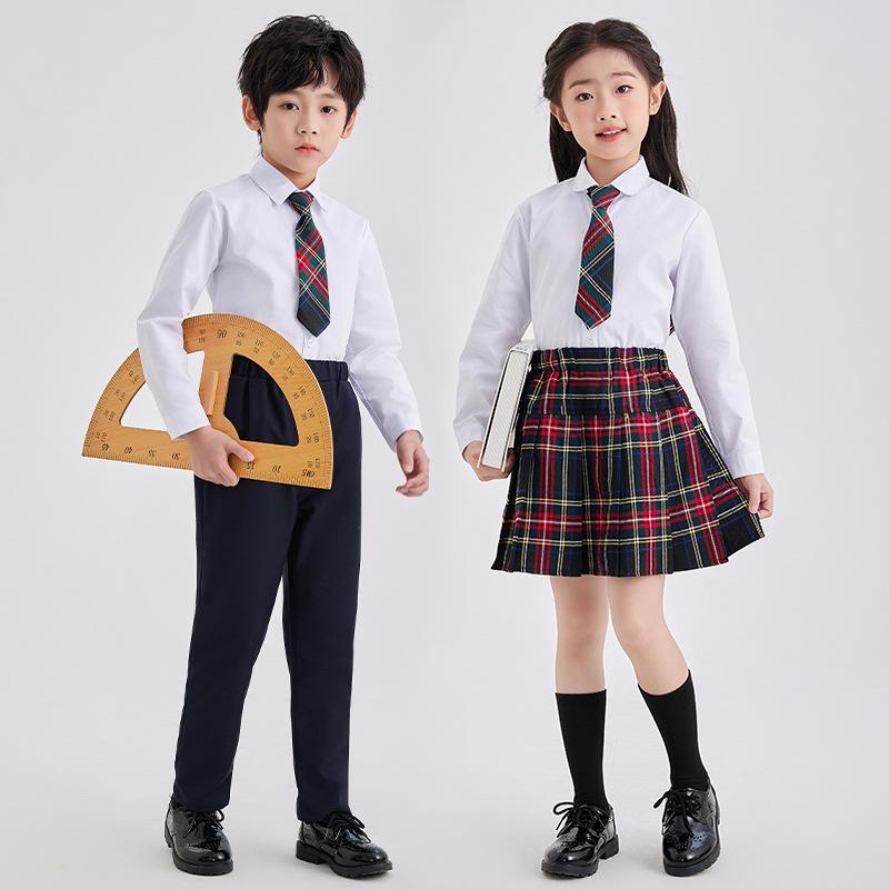 セットアップ 男の子 女の子 キッズ 子供 英国風 制服 小学生 幼稚園 白シャツ ネイビー パンツ チェック柄 スカート ベスト 卒業式 入学式 発表会 フォーマル 上下セット 春夏秋 柔らかい ポリエステル かわいい