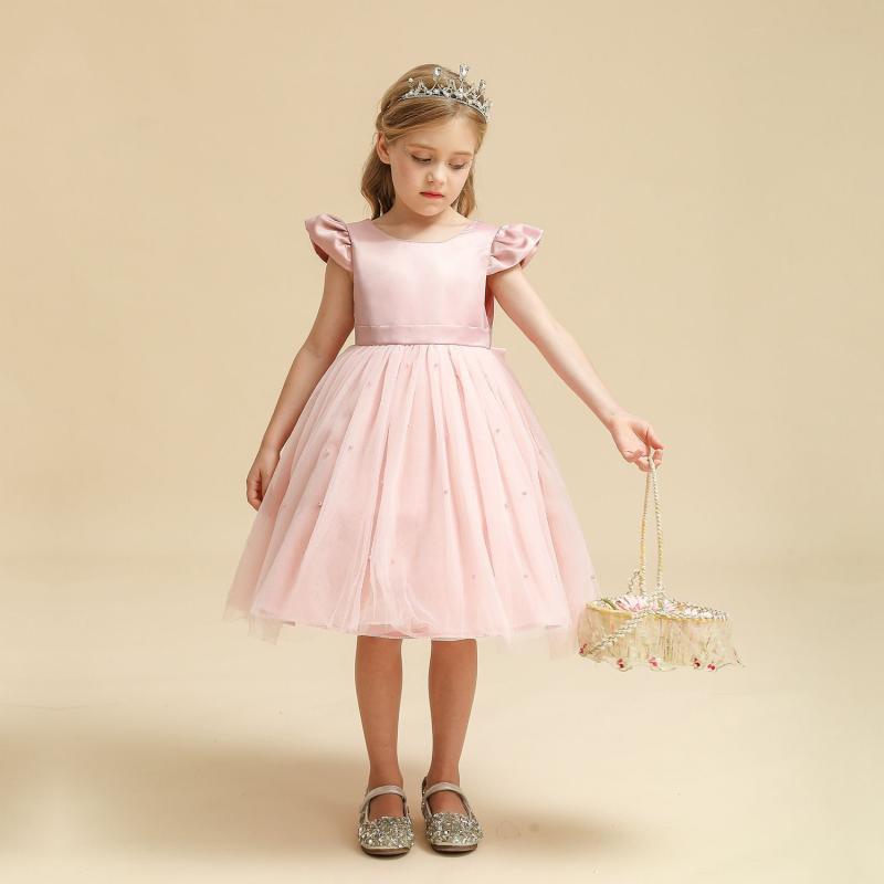 ドレス 女の子 ワンピース 1歳 誕生日 結婚式 発表会 フラワーガール チュチュ チュールスカート ボリューム ふんわり フォーマル 春夏 ラビットファー素材 柔らかい ピンク レッド かわいい 高級感