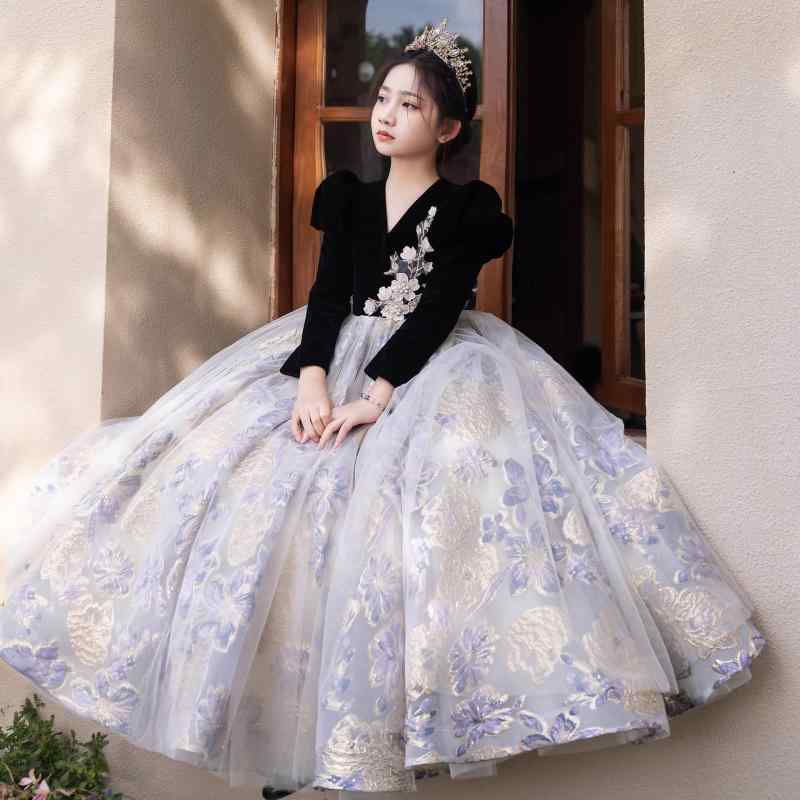 ドレス 女の子 キッズ 子供用 礼服 プリンセス ワンピース 高級感 発表会 演奏会 結婚式 フォーマル 上品 おしゃれ 個性的 贅沢 エレガント プリーツ ポリエステル 混紡 素材 オールシーズン ブラック 黒 6,474円