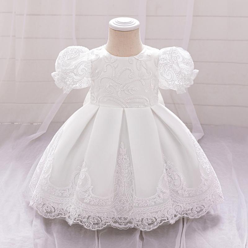 ドレス 女の子 プリンセス 礼服 ワンピース レース 刺繍 ウェディング チュール ふんわり キッズ 結婚式 発表会 パーティー フォーマル 衣装 子供用 ポリエステル 綿混紡 メッシュ 白 ピンク系 オールシーズン 高級感