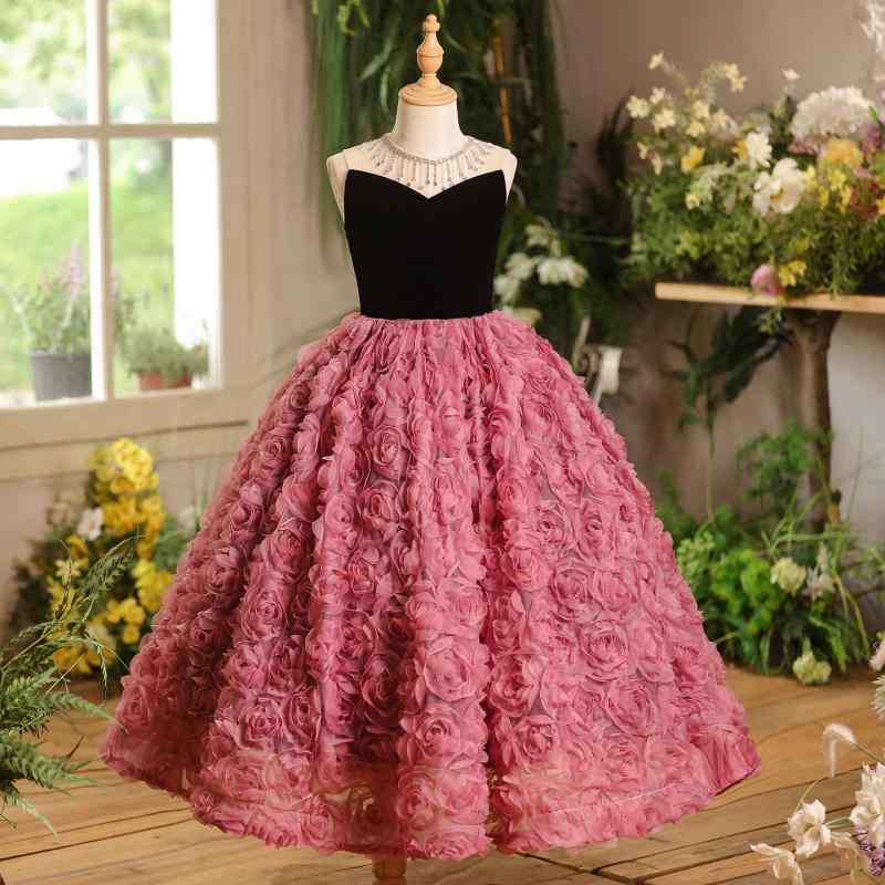 御召しもの うしろ帯 キッズ 赤ちゃん服 衣装 告げ知らせる会 掻きならす会 華燭の典 御姫様 御姫様 レトロ フレンチ表現スタイル サクラ色 ローズ 薔薇 飛び切り感 晴れ晴れしい 窈窕たる オール時節 ポリエステル