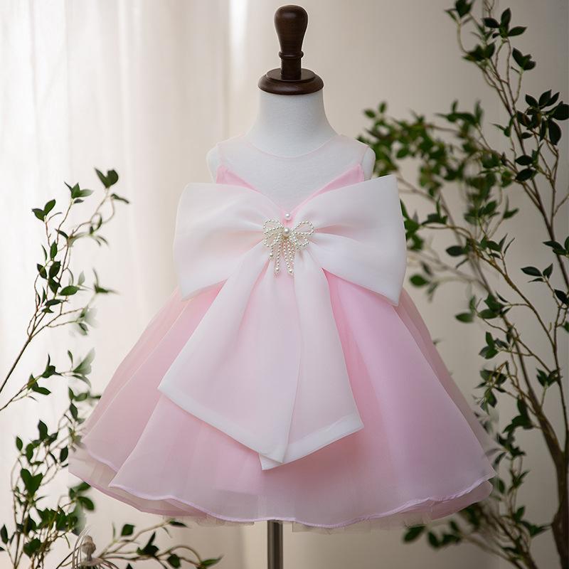 ドレス 女の子 キッズ 子供用 1歳 誕生日 礼服 ワンピース フォーマル ピンク ピアノ 発表会 結婚式 フラワーガール プリンセス かわいい オールシーズン ポリエステル素材 高級感