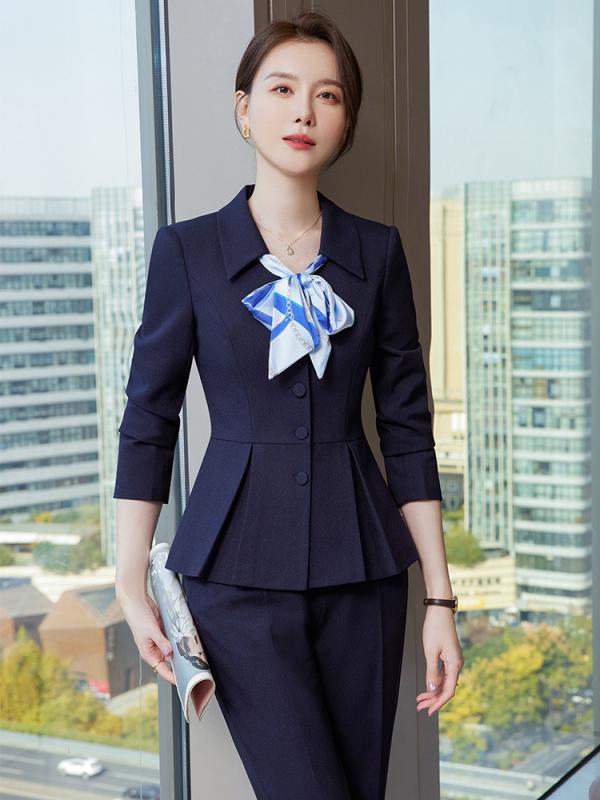 スーツ レディース セットアップ 春夏 ビジネス 正装 ジャケット パンツ スカート 事務服 接客 通勤 フォーマル 高級感 伸縮性 エレガント きれいめ ポリエステル ネイビー アプリコット ホワイト トップス ボトムス