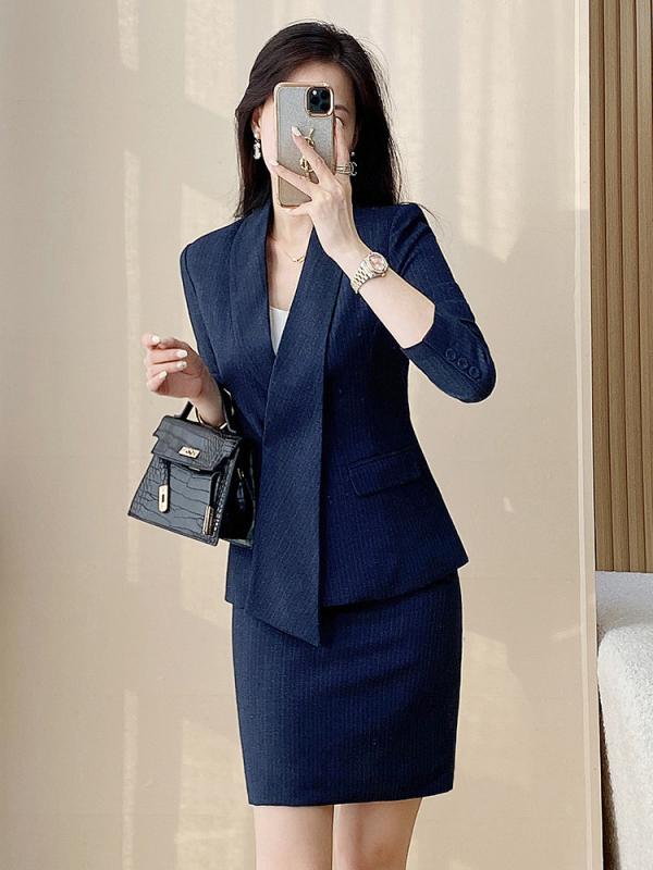セットアップ レディース 秋冬 テーラードジャケット パンツ スカート スーツ 事務服 通勤 オフィス ビジネス フォーマル セレモニー 正装 スリム 細見え ストレッチ 高級感 ポリエステル ネイビー ブラック グレー