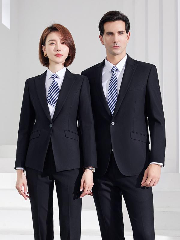 スーツ メンズ レディース セットアップ ビジネス オフィス 営業 フォーマル 事務服 仕事着 ジャケット スラックス 長袖 レーヨン 高級感 上品 ネイビー ブラック 秋冬｜フロントップ店