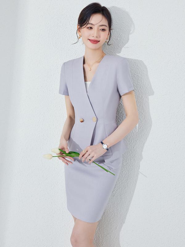 セットアップ レディース スーツ 春夏 半袖 ジャケット パンツスーツ スカートスーツ 事務服 制服 ビジネス オフィス 通勤 受付 黒 ネイビー グレー テーラードジャケット タイトスカート 2点セット 上下セット 仕事着 フォーマル 礼服 冠婚葬祭