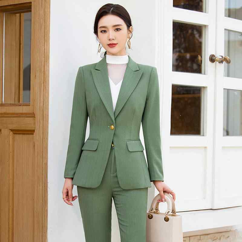 セットアップ レディース 春夏 長袖 テーラードジャケット ロングパンツ 2点セット 事務服 通勤 オフィス 営業 ビジネス スーツ フォーマル きれいめ 上品 高級感 おしゃれ スラックス ブラック グリーン カーキ