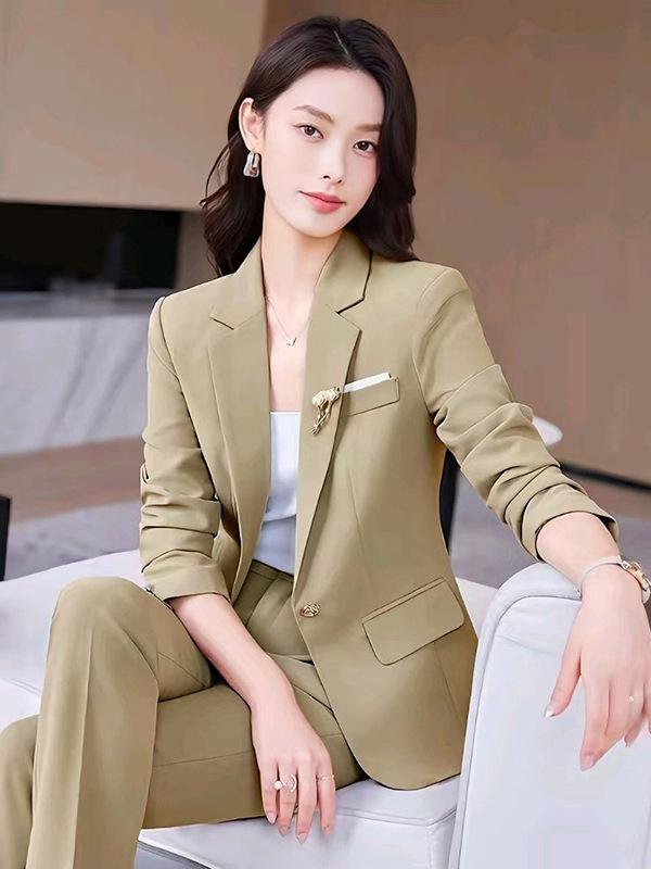 セットアップ レディース メンズ スーツ テーパードパンツ ジャケット スラックス ロングパンツ 上下セット オフィス 通勤 冠婚葬祭 高級感 上品 エレガント ストレート スリム 着痩せ 美脚 秋冬 黒 杏 ブルー