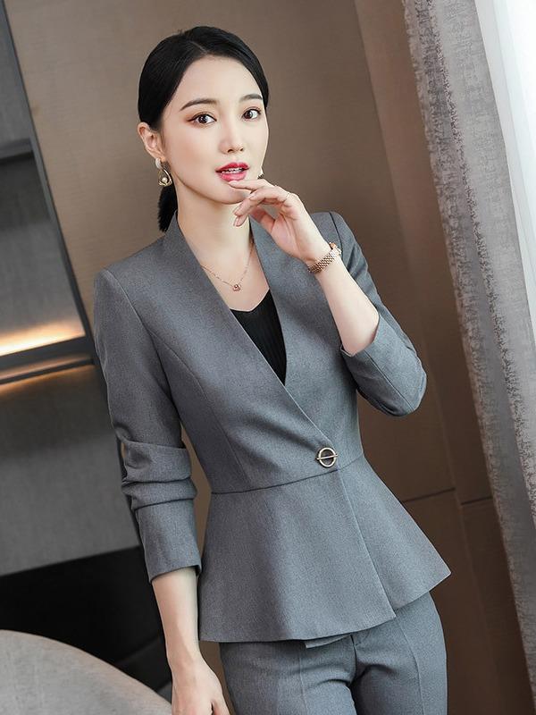 スーツ レディース セットアップ テーラードジャケット パンツ スカート 上下セット 春秋 ビジネス 事務服 制服 通勤 リクルート 就活 高級感 グレー ブラック ブルー 無地 長袖 ストレッチ 大きいサイズ 2点セット 3点セット