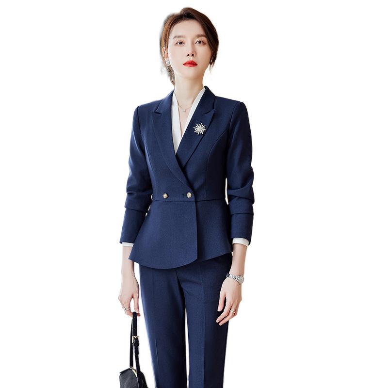 スーツ レディース セットアップ 上下セット ジャケット パンツ スカート シャツ ブラウス 事務服 接客 オフィス セレモニー フォーマル 上品 エレガント 高級感 ブラック グレー ネイビー ポリエステル 長袖 秋冬