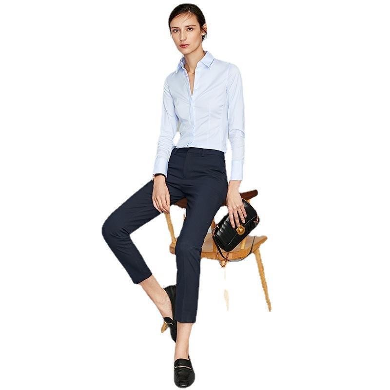 スラックス レディース ボトムス パンツ ストレート 九分丈 アンクル クロップド テーパード ビジネス 通勤 事務服 きれいめ フォーマル ストレッチ 伸縮性 春夏 黒 ダークグレー ネイビー ポリエステル 薄手 軽量