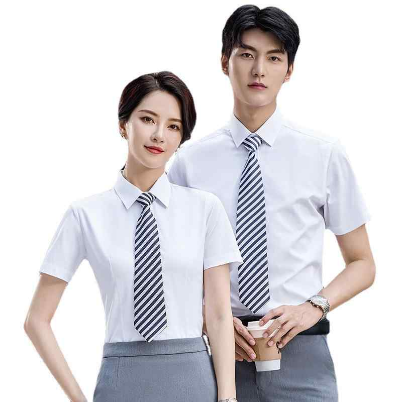 シャツ メンズ レディース 半袖 春夏 綿 形態安定 ノーアイロン ビジネス 通勤 仕事 事務 制服 トップス スリム 無地 ホワイト ライトブルー グレー オフィス リクルート 清潔感 快適 軽量 シンプル