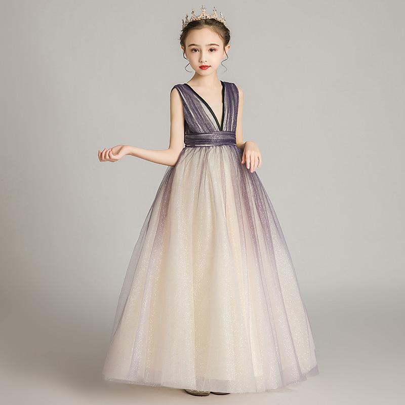 ドレス 女の子 キッズ 子供 プリンセス ワンピース フォーマル 発表会 結婚式 コンクール チュール ボリューム ステージ衣装 高級感 かわいい おしゃれ ふんわり フレア オールシーズン ロング丈 Aライン レース 6,093円