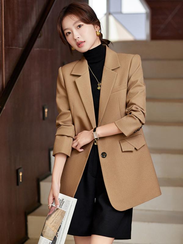 テーラードジャケット レディース 春秋 長袖 大きいサイズ 通勤 オフィス フォーマル 事務服 制服 イージーケア ポリエステル 無地 黒 ブラウン ボタン アウター 羽織り 上品 きれいめ おしゃれ カジュアル