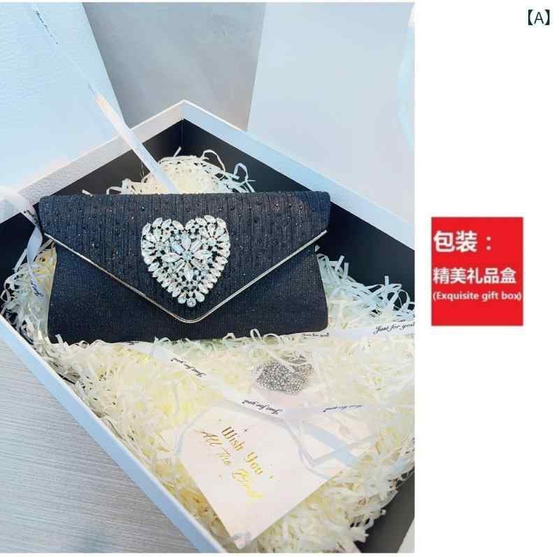 パーティーバッグ レディース クラッチ 鞄 結婚式 披露宴 手提げ 斜めがけ 肩掛け ビジュー ジルコニア ラインストーン 高級感 エレガント プリーツ レター型 封筒 ブラック ポリエステル ドレス フォーマル 秋冬