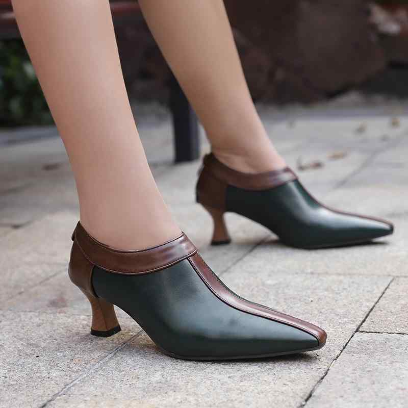 パンプス レディース ハイヒール ポインテッドトゥ バイカラー バックファスナー ミドルヒール 合成革 PUレザー 春秋 大きいサイズ 小さいサイズ 疲れにくい 通勤 オフィス 結婚式 大人 きれいめ 変形ヒール 白 赤 黄