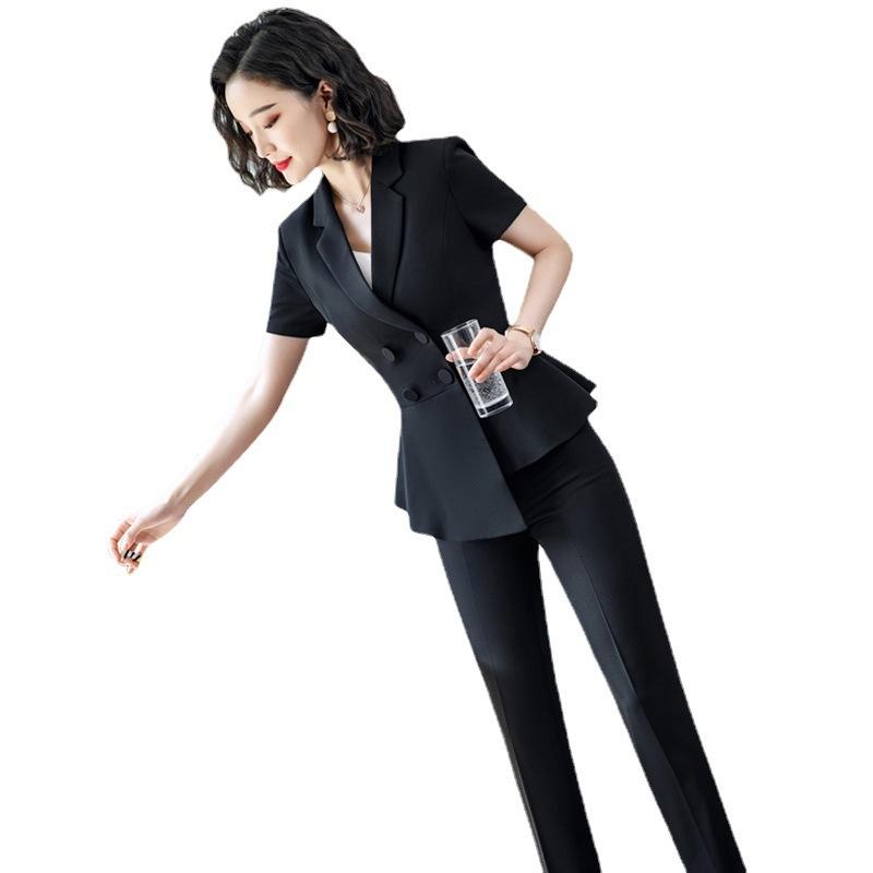 スーツ レディース セットアップ 春夏 半袖 テーラードジャケット ビジネス 通勤 オフィス 事務服 制服 痩せ見え スリム タイト リクルート 就活 スカート パンツ 大きいサイズ ブラック レッド ホワイト きれいめ 薄手