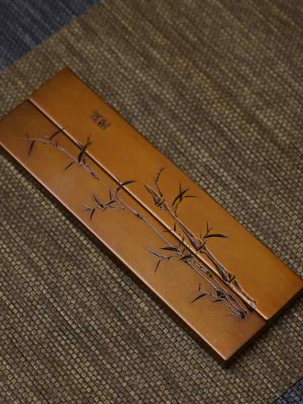 書道 文鎮 ペーパーウェイト 習字 紫銅製 彫刻 竹 水墨画 文人 書斎 卓上 アート 和風 置物 ブロンズ色 チャイナ風 ギフト ペア