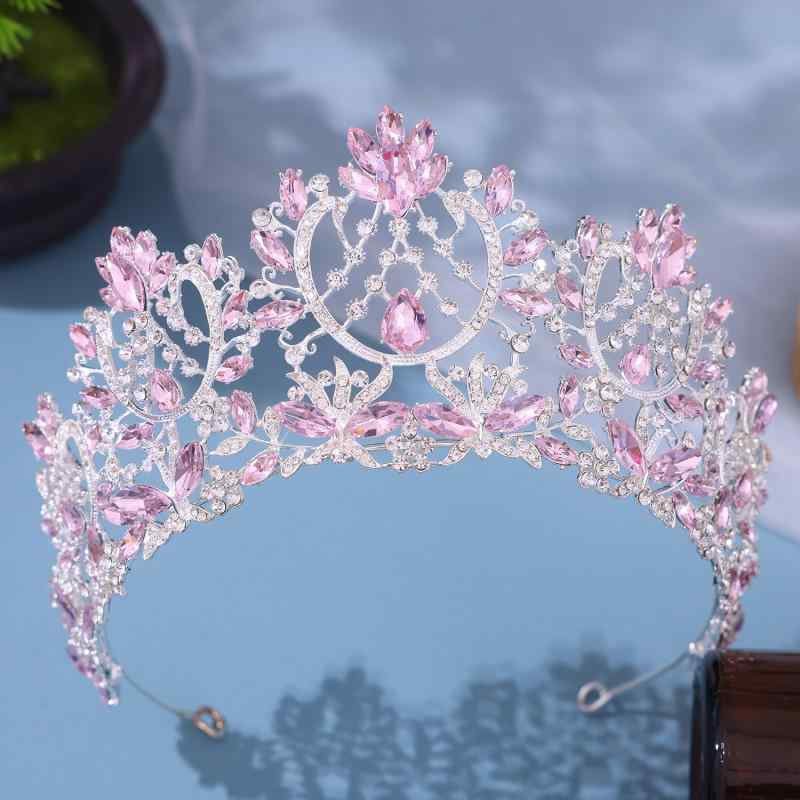 王冠 レディース ティアラ ヘッドドレス カチューシャ ブライダル 結婚式 パーティー 誕生日 春夏 プリンセス 欧米風 高級感 髪飾り キラキラ ラインストーン ジルコニア 電気メッキ加工 シルバー ゴールド パープル