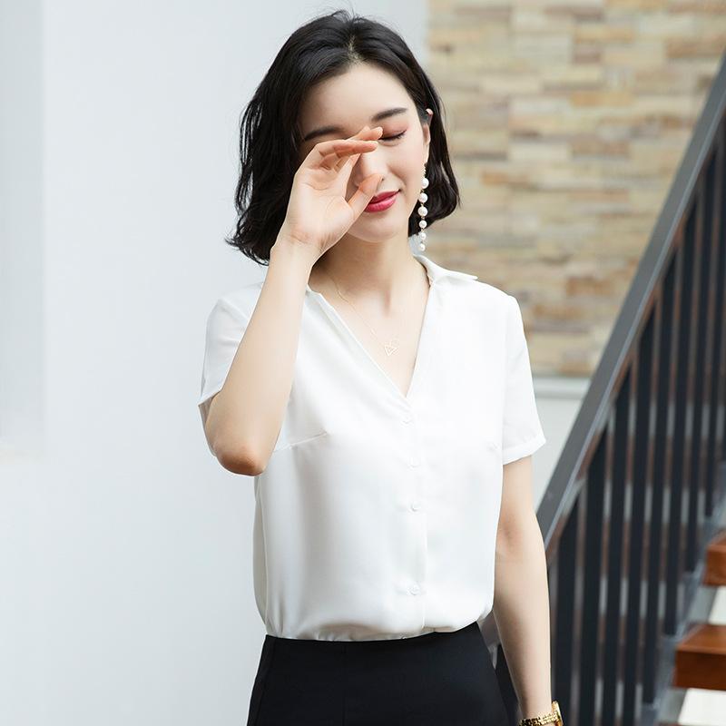 シャツ レディース ブラウス 半袖 トップス オフィス 白 事務服 仕事用 通勤 ビジネス きれいめ おしゃれ 性 レトロ ヴィンテージ風 春秋 ポリエステル 無地 ボタン ワークウェア 普段使い 上品 清潔感 清楚 ベーシック