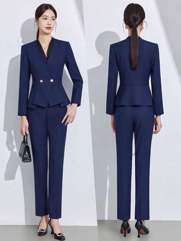 セットアップ レディース スーツ テーラードジャケット パンツスーツ スカートスーツ オフィス 通勤 接客 事務服 制服 受付 美容院 フォーマル 高級感 上品 きれいめ グレー ネイビー ブラック 長袖 春秋 ポリエステル レーヨン 無地