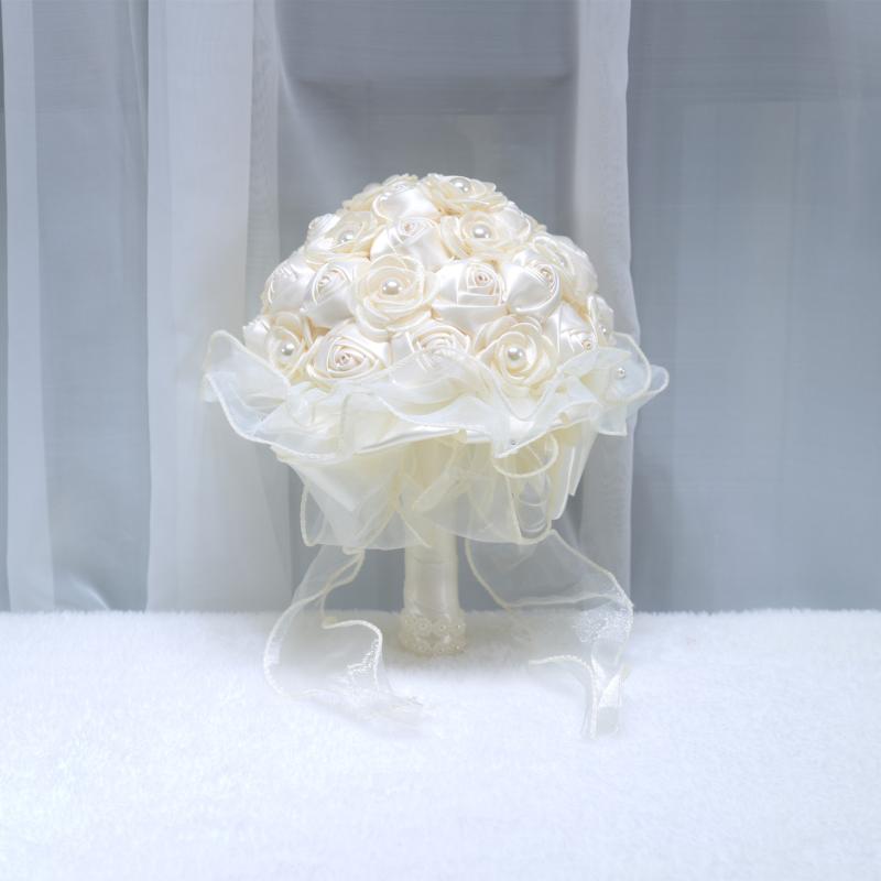 ブーケ レディース ウェディング 結婚式 挙式 前撮り 撮影小物 造花 フラワー アーティフィシャルフラワー 高級感 華やか 花嫁 ブライダル ブライズメイド 贈り物 インテリア アイボリー ワインレッド ピンク ウェディング小物