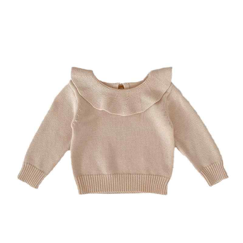 セーター 女の子 ベビー キッズ 秋 韓国子供服 かわいい フリル襟 ラウンドネック 綿 コットン 厚手 長袖 プルオーバー 無地 インナー トップス 伸縮性 柔らかい 通園 通学 ピンク 4,190円