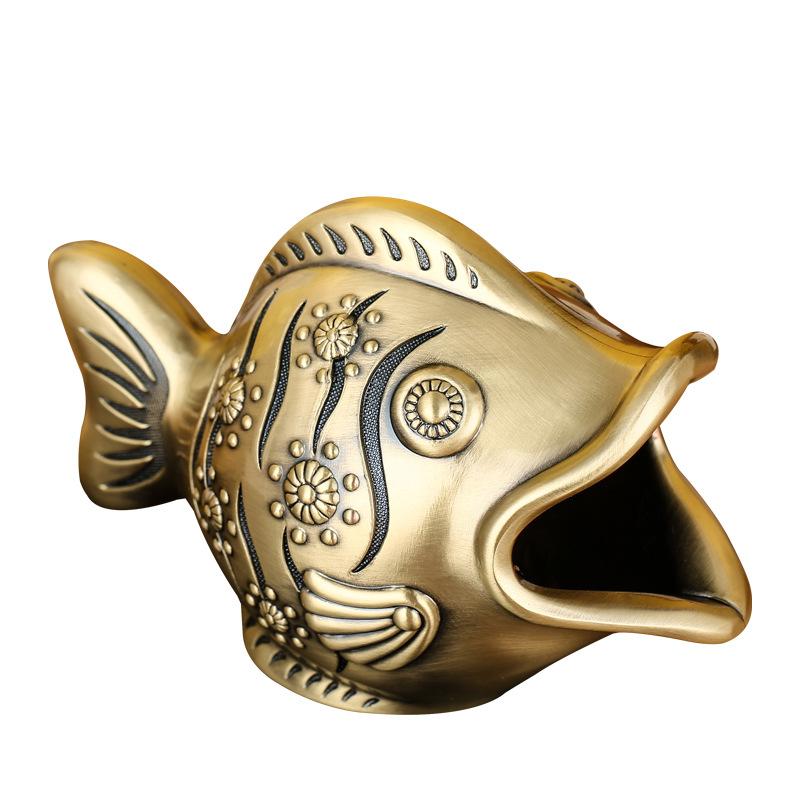 灰皿 メンズ レディース ヴィンテージ風 高級感 合金 メタリック 魚型 個性的 おもしろ クリエイティブ 家庭用 リビング 卓上 インテリア 置物 ヨーロピアン ユニーク 頑丈 父の日 ビジネス ブロンズ シルバー コッパー