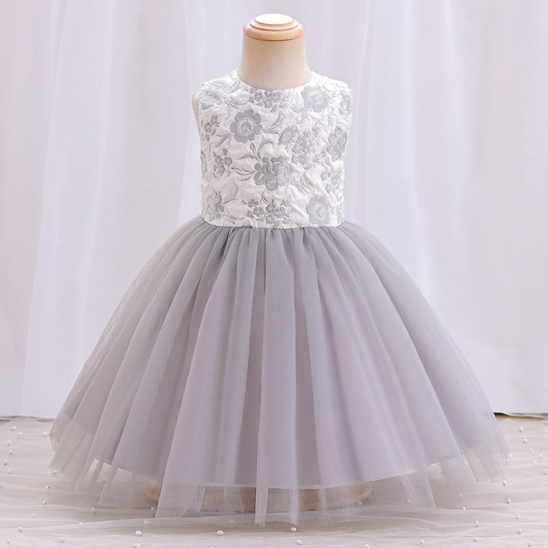ワンピース 女の子 ドレス チュチュ チュールスカート ピアノ発表会 結婚式 パーティー キッズ ベビー オールシーズン グレー ピンク グリーン 綿混 ポリエステル かわいい 高級感 華やか ふんわり プリンセス 洋風