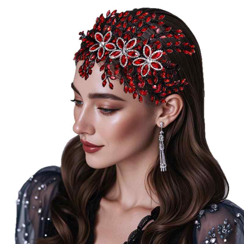 カチューシャ レディース 髪飾り ヘアアクセサリー ヘッドドレス 結婚式 ブライダル パーティー 花嫁 フラワー ラインストーン ジルコニア ビジュー 華やか 高級感 ハンドメイド ヴィンテージ風 シルバー