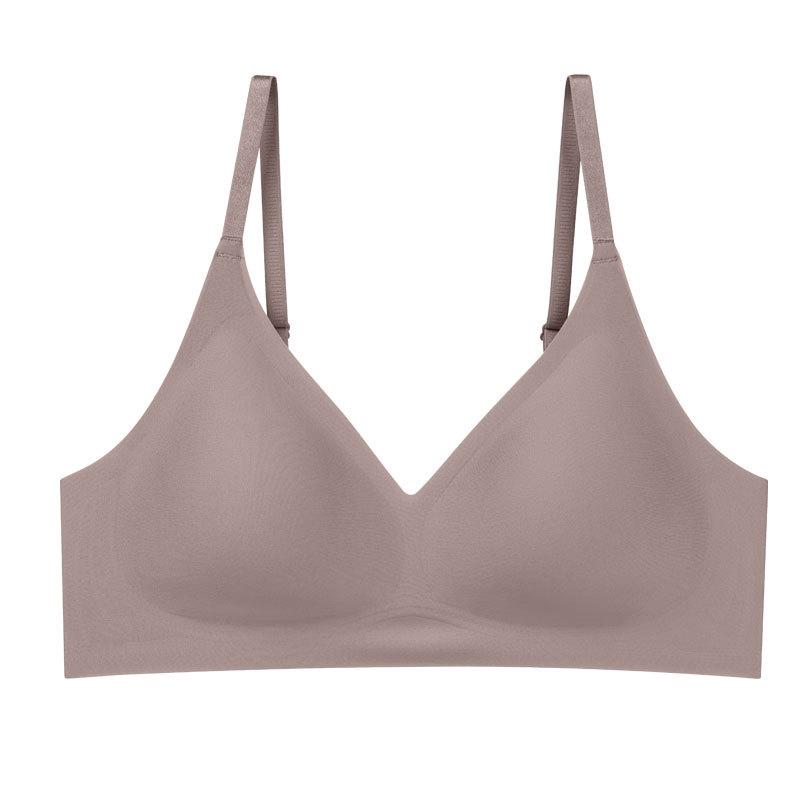 ブラジャー レディース インナー 下着 ノンワイヤー 脇高 脇スッキリ 通気性 蒸れにくい 快適 ソフト 締め付けない シンプル 無地 敏感肌 18-40代 グレー ブラック オリーブ 春夏