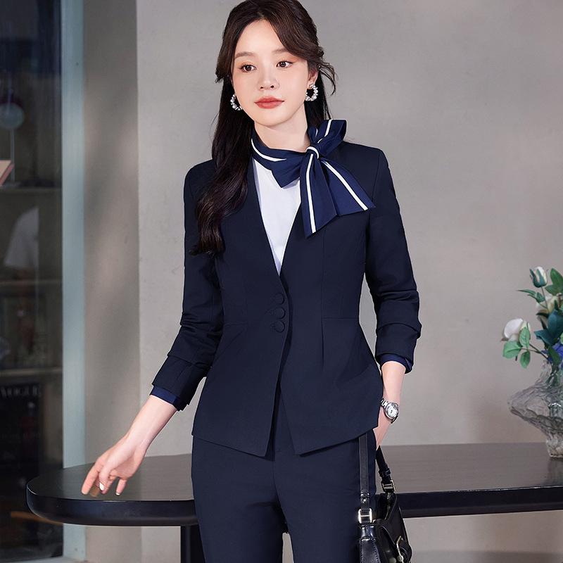 スーツ レディース セットアップ テーラードジャケット パンツ スカート シャツ ビジネス 事務服 受付 長袖 春夏 上品 エレガント きれいめ 無地 ブラック グレー ネイビー ポリエステル レーヨン