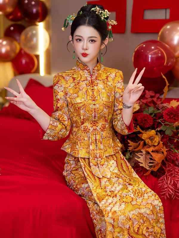 瀬戸もの御召しもの レディース 華燭の典 礼服 敬酒服 龍鳳刺しゅう 立襟 長袖 ポリエステル  晴れ晴れしい 春夏