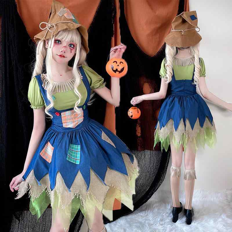 ハロウィン コスプレ レディース 子供 衣装 パーティー イベント 舞踏会 魔女 カカシ ピエロ スカート ワンピース セット なりきり かわいい 秋冬 エルフ 耳 帽子