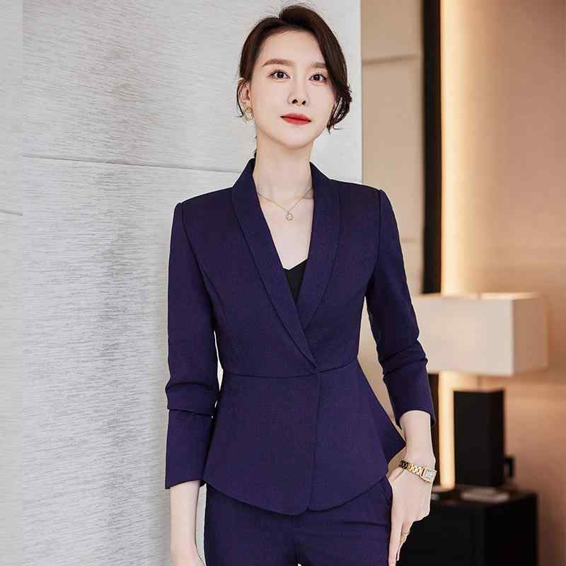 スーツ レディース セットアップ 秋冬 長袖 ビジネス オフィス フォーマル 事務服 制服 テーラードジャケット スカート パンツ 9分丈 ズボン ポリエステル レーヨン パープル ネイビー グレー