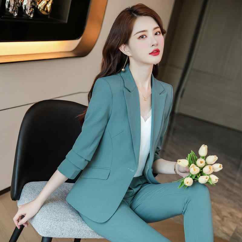 セットアップ レディース テーラードジャケット ロングパンツ 上下セット スーツ 秋冬 ビジネス 事務服 通勤 オフィス フォーマル セレモニー スリム きれいめ エレガント 30代 ボタン ポリエステル ピンク ブラック ブルー 無地 冠婚葬祭