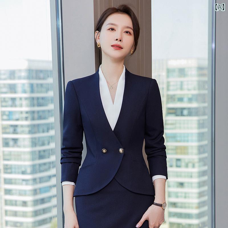セットアップ レディース スーツ テーラードジャケット パンツ スカート 事務服 制服 フォーマル オフィス 通勤 接客 きれいめ 上品 エレガント 春夏 無地 ボタン ノーアイロン ネイビー ボルドー