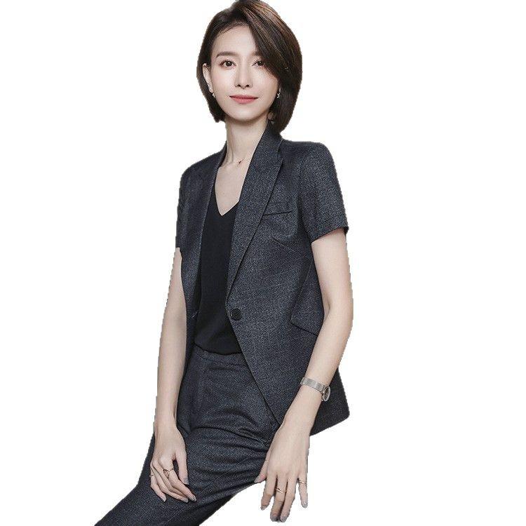 テーラードジャケット レディース スーツ 事務服 通勤 オフィス フォーマル ブレザー パンツ スカート ベスト 三分袖 薄手 春夏 涼しい ポリエステル ボタン ブルー グレー ブラック 大きいサイズ