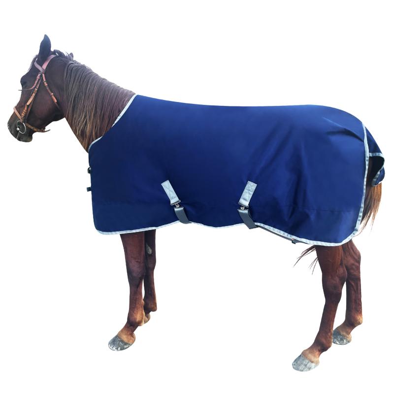 ペット 馬着 馬服 秋冬 防寒 防風 中綿入り 1200D オックスフォード生地 馬用 ラグ ブランケット ネイビー ダークブルー 厚手 丈夫 耐久性 外乗 放牧 厩舎 暖かい 保温 馬具 ネックカバーなし｜フロントップ店