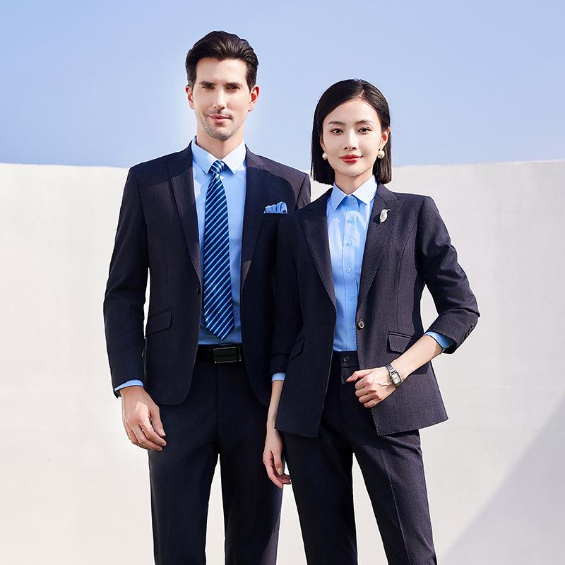 スーツ メンズ レディース セットアップ 上下セット ビジネス 事務服 通勤 ジャケット スラックス パンツ スリム フィット ボタン ポリエステル レーヨン 清潔感 制服 30代 春夏 グレー ブルーグレー