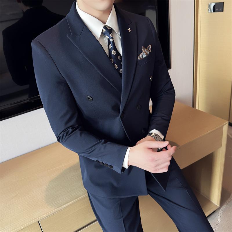 スーツ メンズ セットアップ スリーピース テーラードジャケット ベスト スラックス ビジネス フォーマル 結婚式 春秋 スリム ピークラペル コーデュロイ リネン ボタン ライトグレー ダークグレー ブラック |フロントップ店