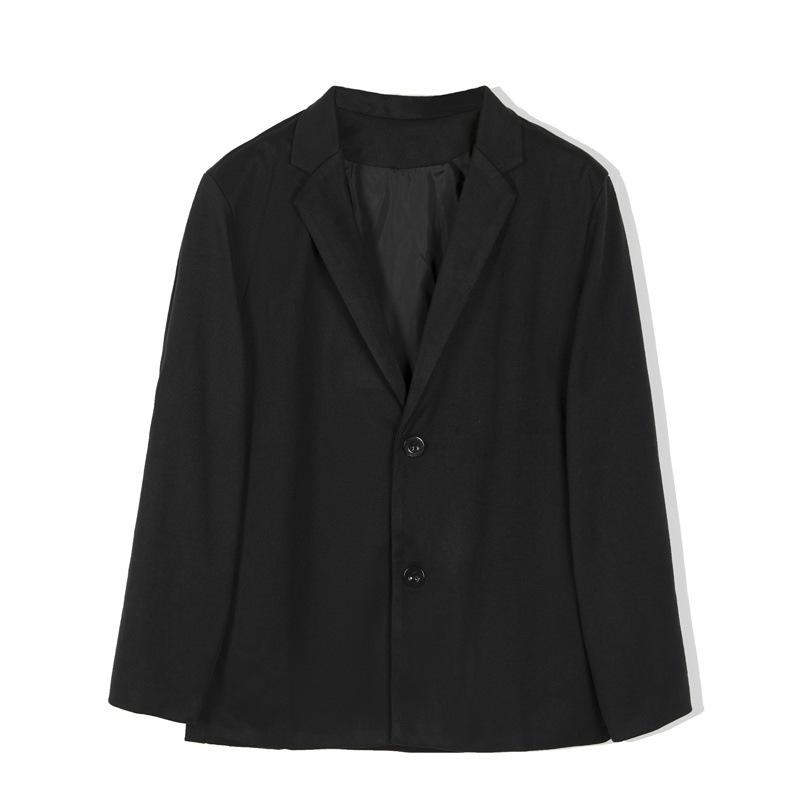 テーラードジャケット メンズ 男性用 韓国ファッション トレンド 秋冬 長袖 ボタン 紳士服 カジュアル ブレザー ビジネス 通勤 普段使い 無地 アセテート繊維 ノッチドラペル 黒 ダークグレー ベージュ