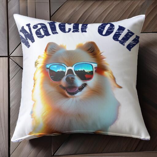 サングラス ポメラニアン クッションカバー 45×45cm アニマル柄 おしゃれ 可愛い クッション本体付き 正方形 犬ファン