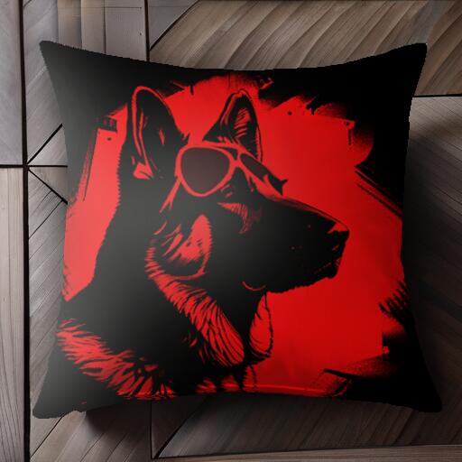 サングラス ジャーマンシェパード クッションカバー 45×45cm アニマル柄 おしゃれ 可愛い クッション本体付き 正方形 犬ファン