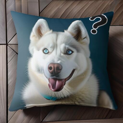 ハスキー クッションカバー 45×45cm アニマル柄 おしゃれ 可愛い クッション本体付き 正方形
