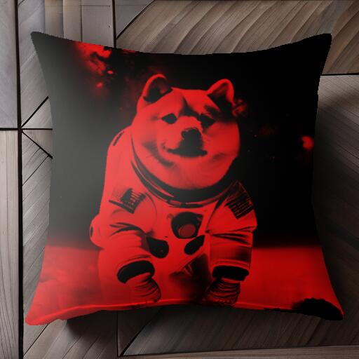 宇宙 柴犬 宇宙服 クッションカバー 45×45cm アニマル柄 おしゃれ 可愛い クッション本体付き 正方形